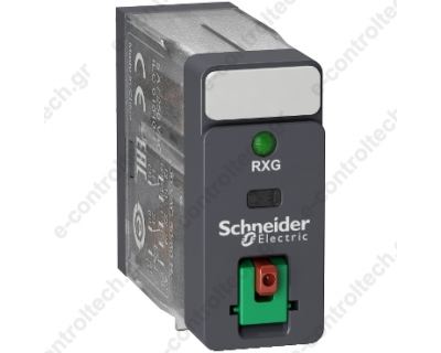 Μικρορελέ 2CO 5A 230VAC με LED και μπουτον δοκιμής RXG22P7 Schneider Electric